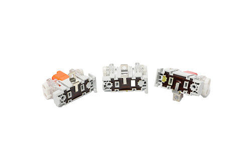 Conector do subscritor do fio de gota das telecomunicações que aperta simplesmente no trilho de guia dentro da caixa de distribuição