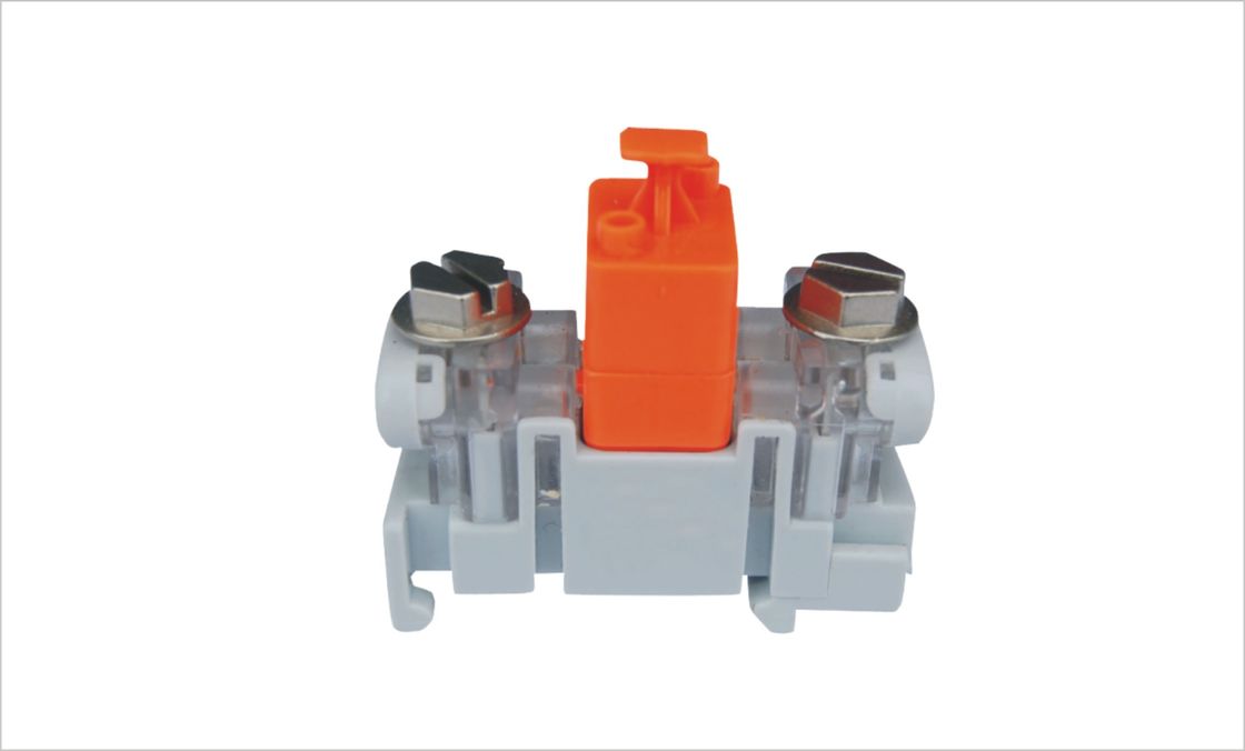 Conector do subscritor do fio de gota das telecomunicações que aperta simplesmente no trilho de guia dentro da caixa de distribuição