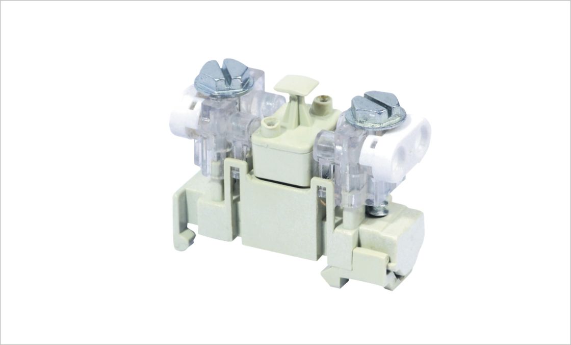 Conector do subscritor do fio de gota das telecomunicações que aperta simplesmente no trilho de guia dentro da caixa de distribuição