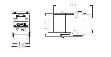 Jaque modular trapezoide YH7004 Alto-seguro do grau 8P8C da coroa 180 do jaque da rede de Cat.5E RJ45