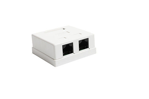 2 cor branca YH7014 da caixa RJ45 CAT5E CAT6 da montagem da superfície do soquete da tomada de parede da rede do porto
